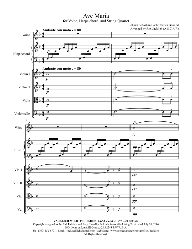 Ave Maria on the First Prelude of J. S. Bach (F Major)