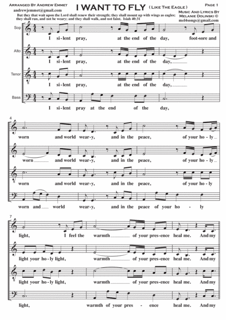 I Want To Fly A Cappella SATB