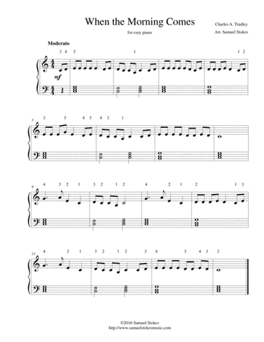 When the Morning Comes (We'll Understand it Better By and By) - for easy piano (arr. Samuel Stokes)