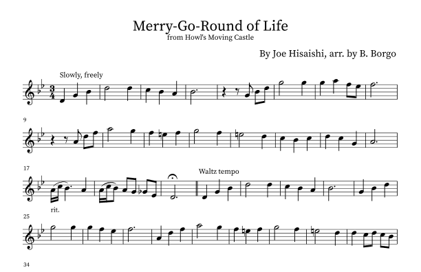 Merry-go-round Of Life (arr. B. Borgo)