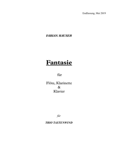 Fantasie for Flute, Clarinet and Piano