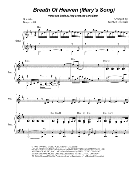 Breath Of Heaven (Mary's Song) (arr. Stephen DeCesare)