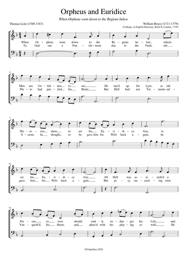 Orpheus and Euridice (arr. Early Music Scores)