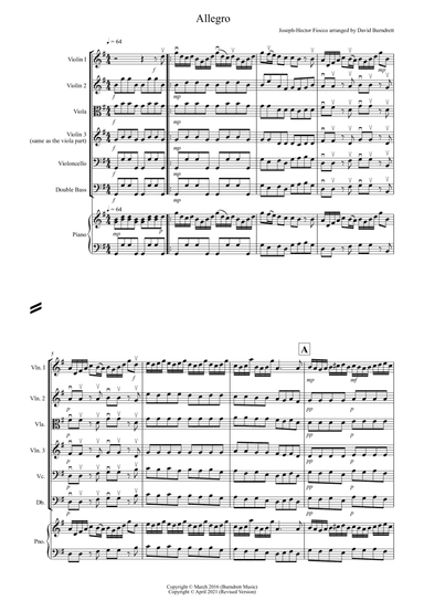 Allegro by Fiocco for String Orchestra (arr. David Burndrett)