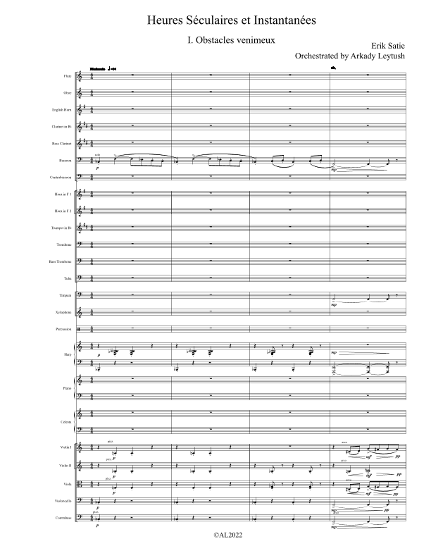 E. Satie – Heures Séculaires et Instantanées, 1914