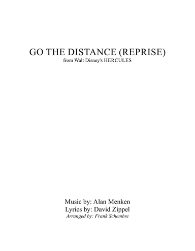 Go The Distance (reprise) (arr. Frank Schembre)