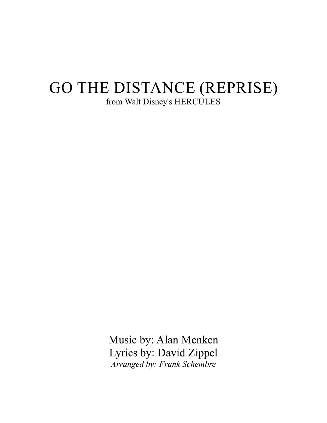 Go The Distance (reprise) (arr. Frank Schembre)