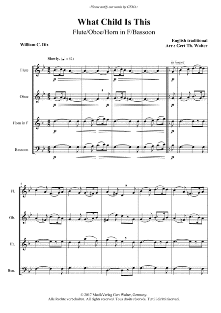 What Child Is This (arr. Gert Th. Walter)