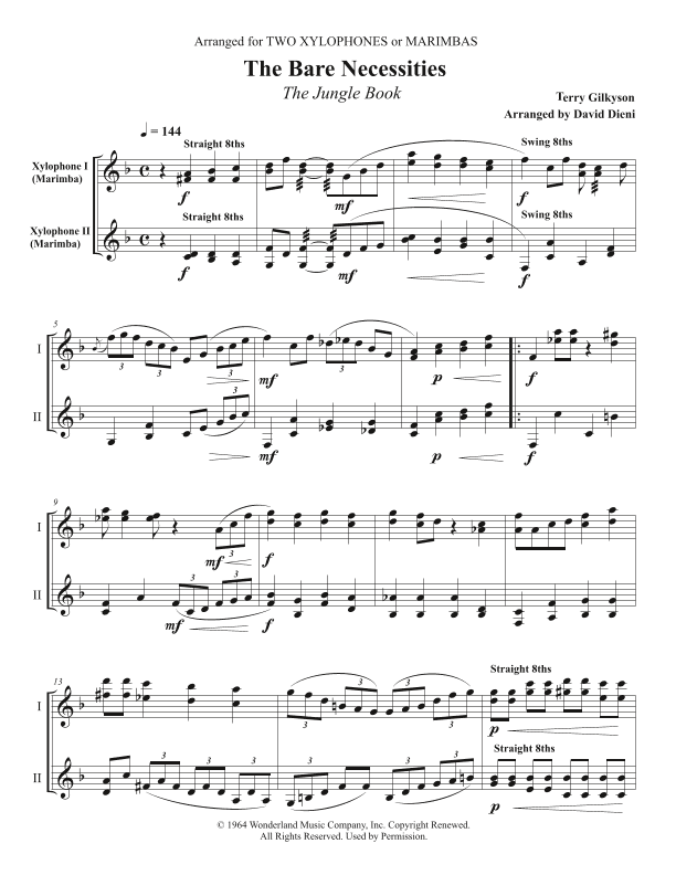 The Bare Necessities (arr. DAVID DIENI)