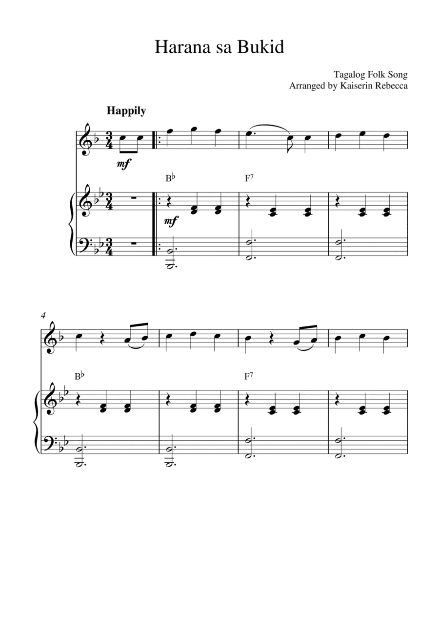 Harana sa Bukid (for English horn solo and piano accompaniment) (arr. Kaiserin Rebecca)