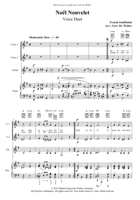 Noel Nouvelet (arr. Gert Th. Walter)