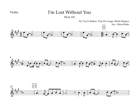 I'm Lost Without You (arr. Fabio Britto)