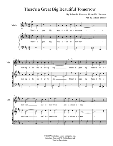 There's A Great Big Beautiful Tomorrow (arr. Miriam Troxler)
