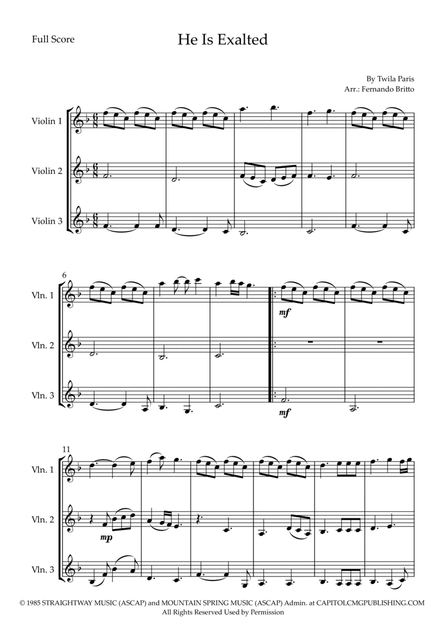 He Is Exalted (arr. Fernando Britto)