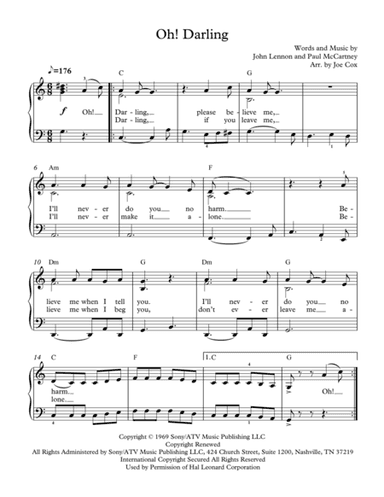 Oh! Darling (arr. Joe Cox)