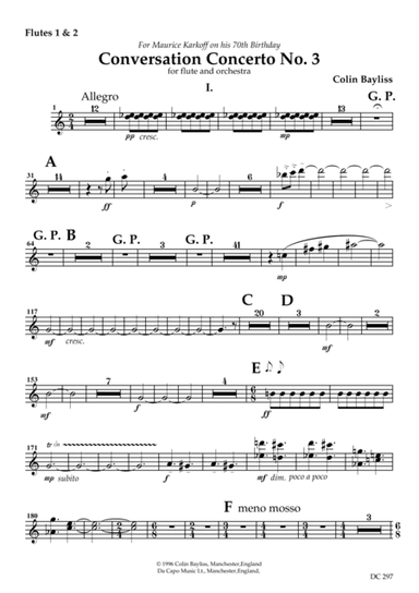 Conversation Concerto No.3 - for flute and orchestra [parts for woodwind and brass]