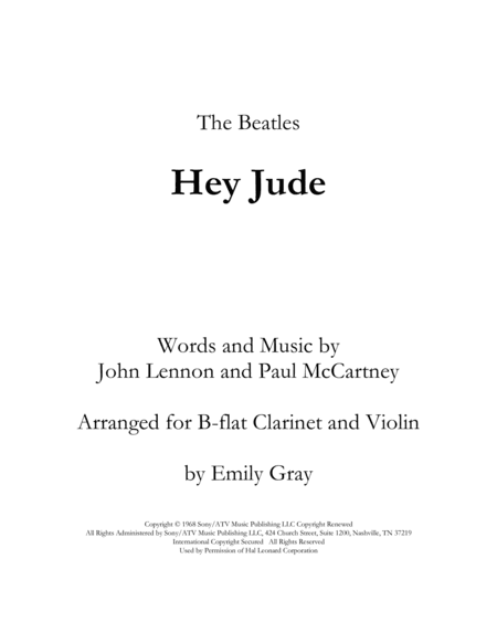 Hey Jude (arr. Emily Gray)