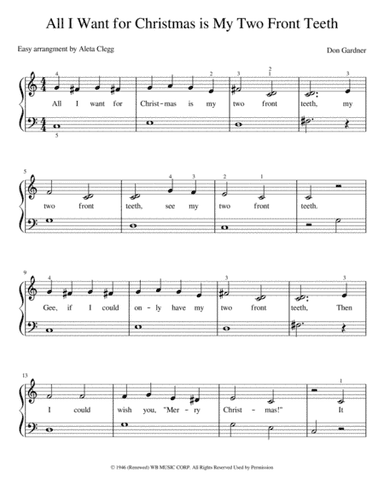 All I Want For Christmas Is My Two Front Teeth (arr. Aleta Clegg)