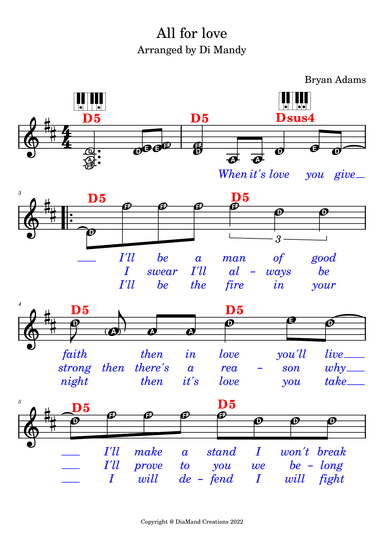 All For Love (arr. Di Mandy @ DiaMand Creations)