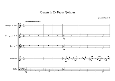 Canon in D-Brass Quintet (arr. Arnold Lulichi)