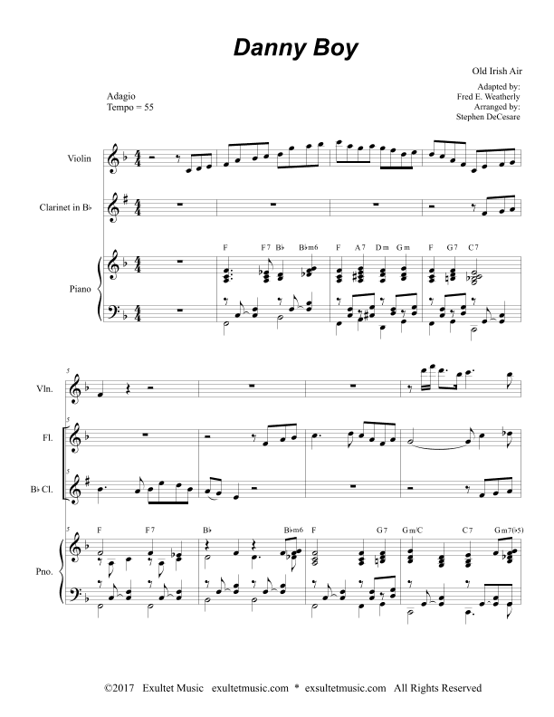 Danny Boy (Duet for Flute and Bb-Clarinet) (arr. Stephen DeCesare)