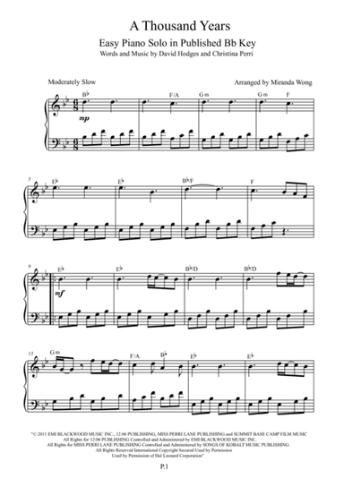 A Thousand Years (arr. Miranda Wong)