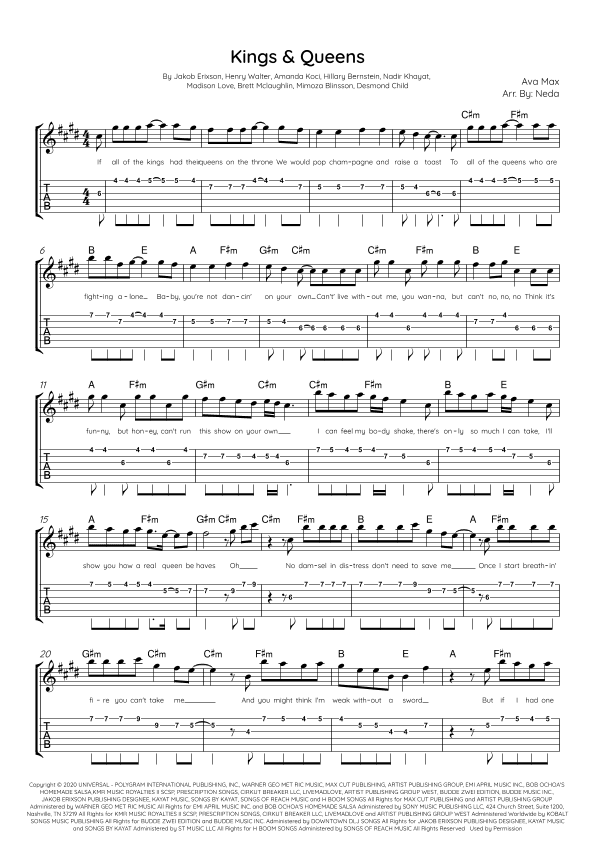 Kings & Queens (arr. Arr. Neda)