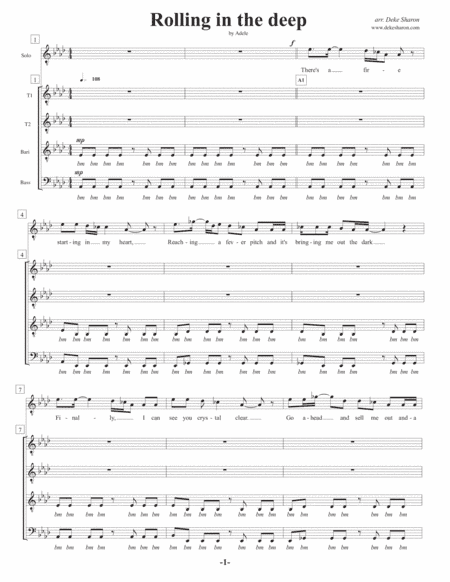 Rolling In The Deep (arr. Deke Sharon)