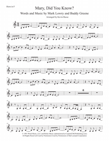 Mary, Did You Know? (arr. Kevin Busse)