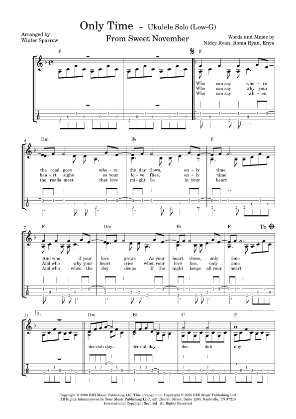 Only Time (arr. Winter Sparrow)