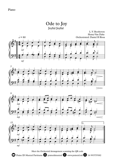 Ode to Joy - Joyful Joyful - Easy Piano (arr. Daniel H Rosa)