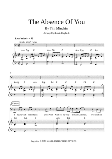 The Absence Of You (arr. Linda Dalgliesh)