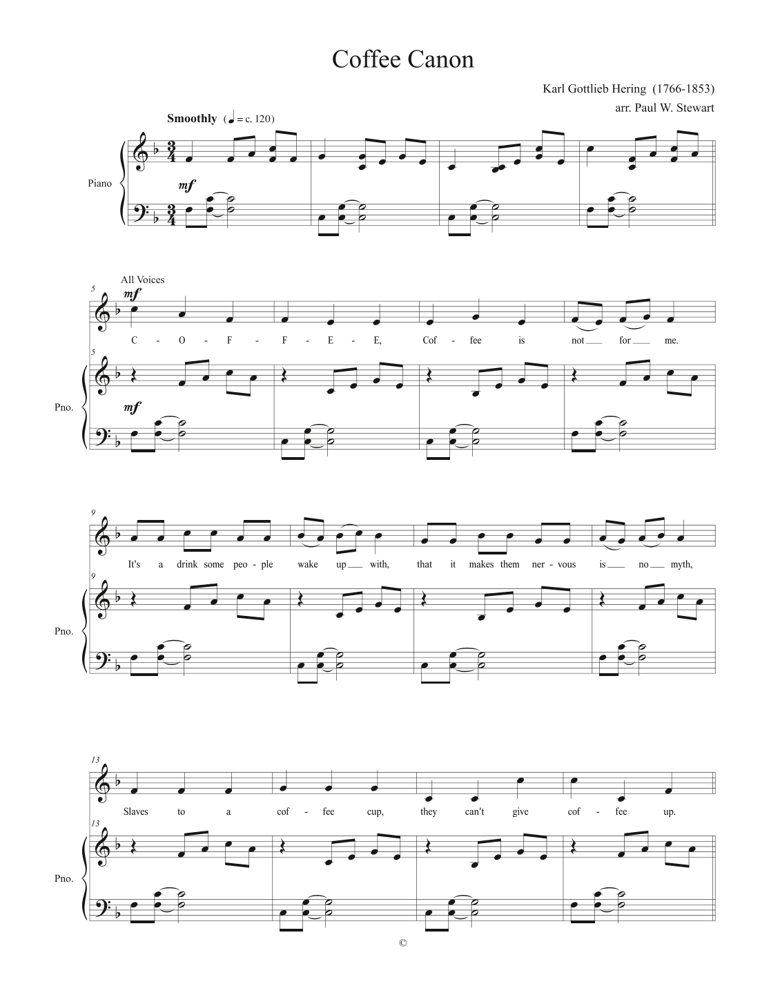 Coffee Canon (arr. Paul William Stewart)