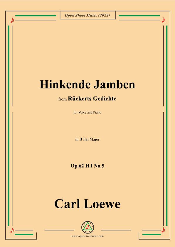 Loewe-Hinkende Jamben,in B flat Major,Op.62 H.I No.5 (arr. OSM Press)