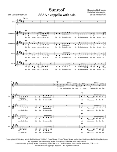 Sunroof (arr. Daniel Bizer-Cox)