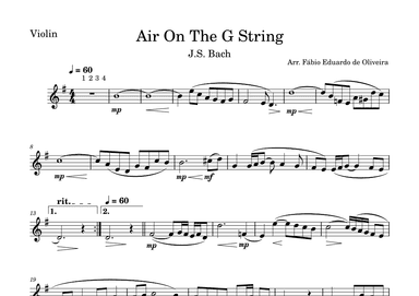 Air On The G String (Bach) - Easy Arrangement (arr. Fabio Eduardo de Oliveira)