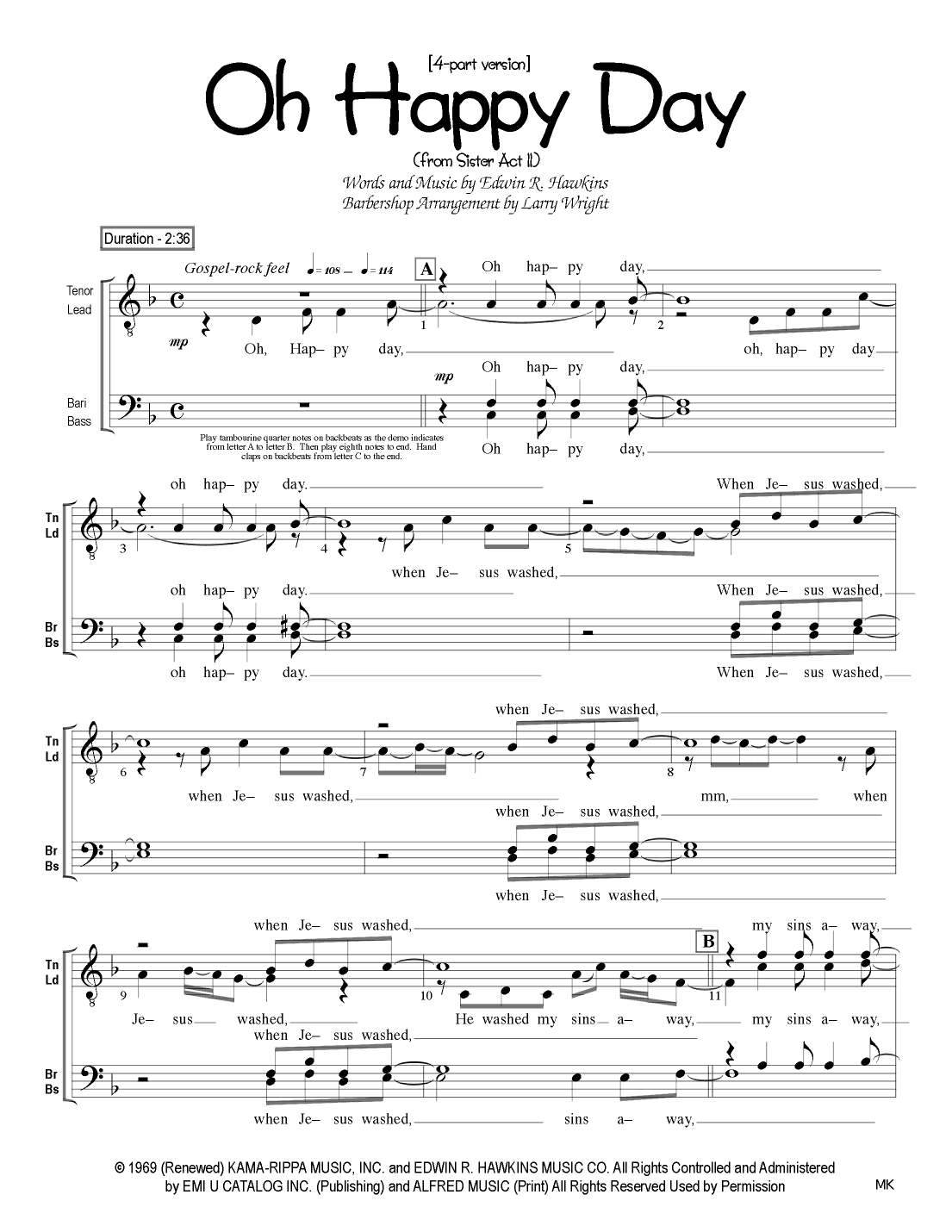 Oh Happy Day (arr. Larry Wright)