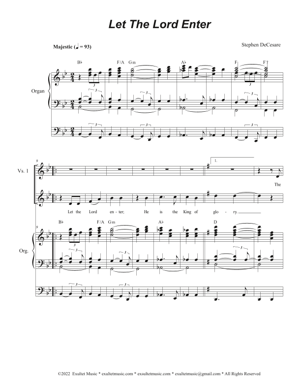 Let The Lord Enter (Unison choir)