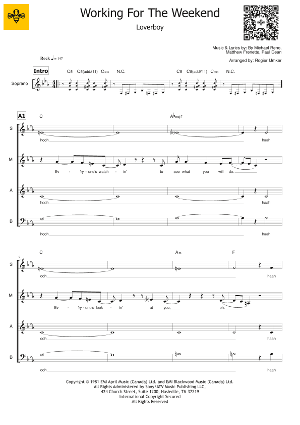 Working For The Weekend (arr. Rogier Ijmker)