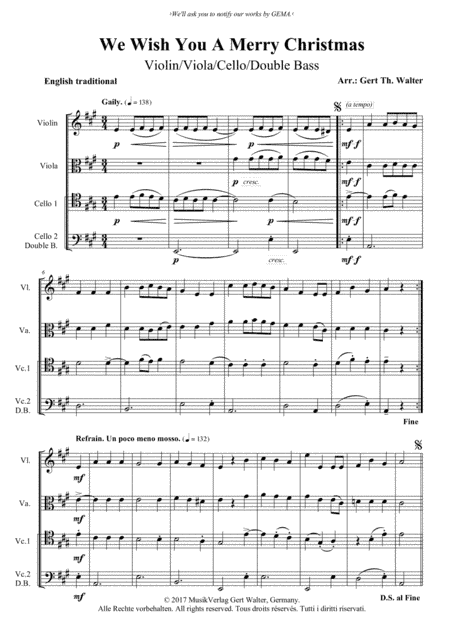 We Wish You A Merry Christmas (arr. Gert Th. Walter)