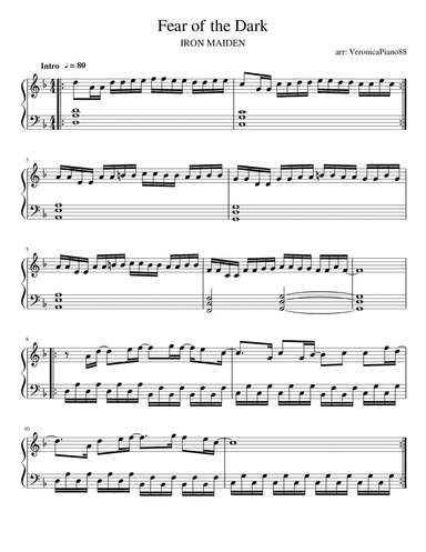 Fear Of The Dark (arr. VeronicaPiano88)