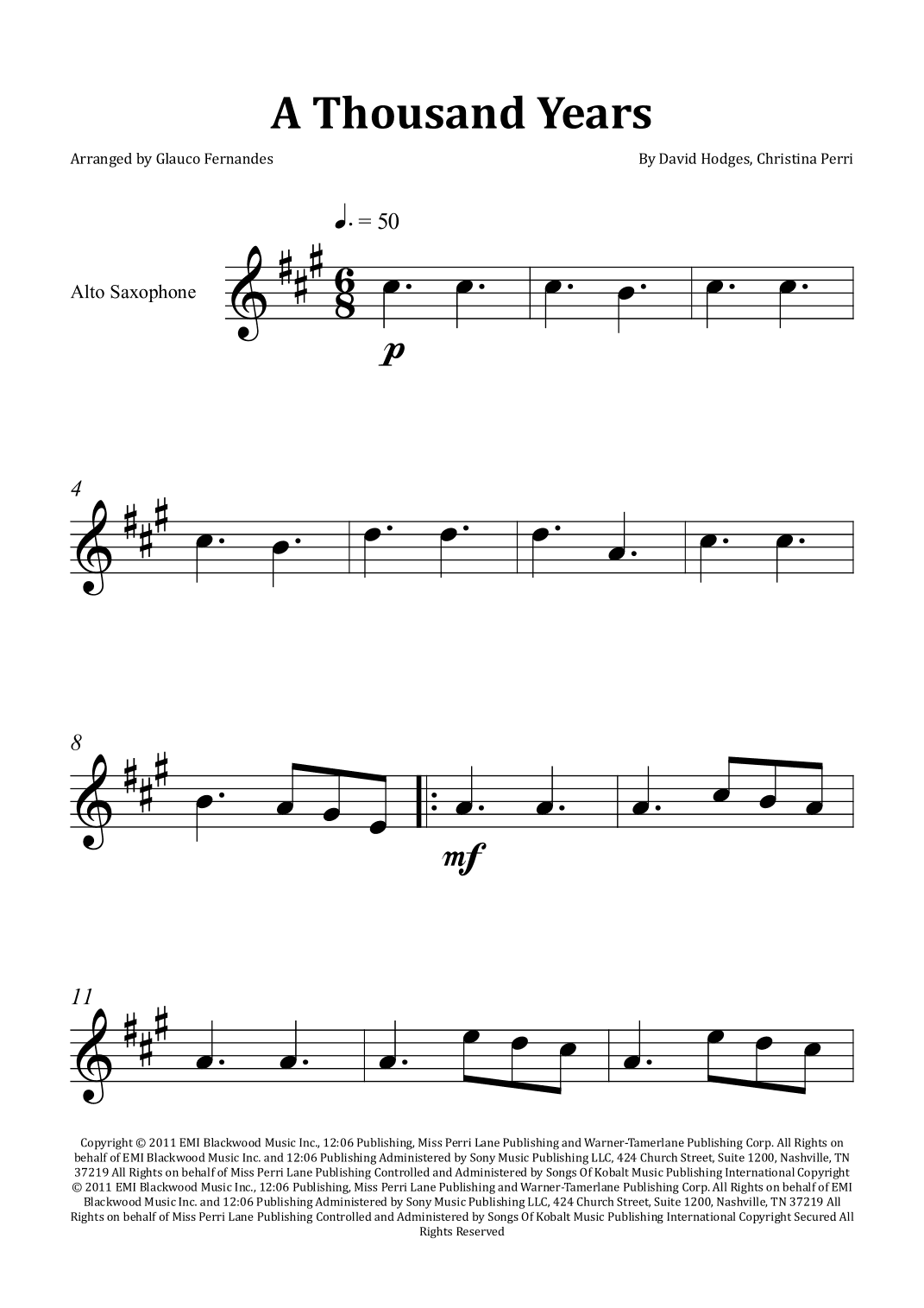 A Thousand Years (arr. Glauco Fernandes)