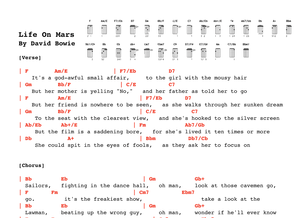 Life On Mars (arr. Alex Davis)