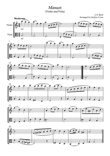 Minuet in G Minor (arr. Andrea Costa)
