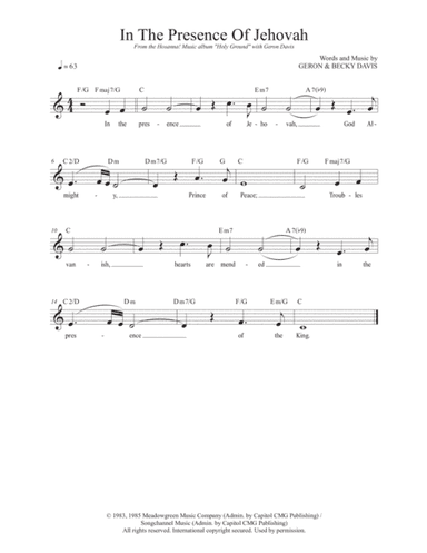 In The Presence Of Jehovah (arr. Travis J. Gandy)