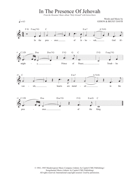 In The Presence Of Jehovah (arr. Travis J. Gandy)