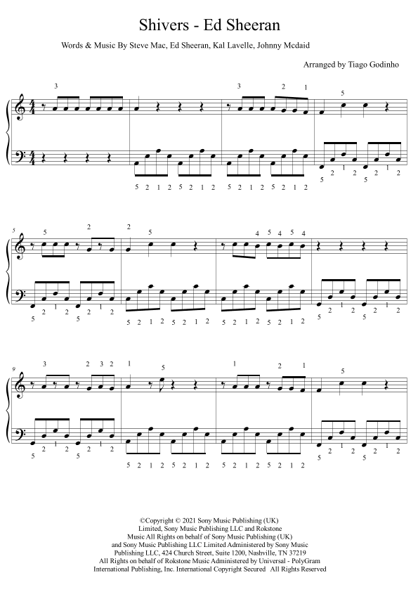 Shivers (arr. Tiago Godinho)