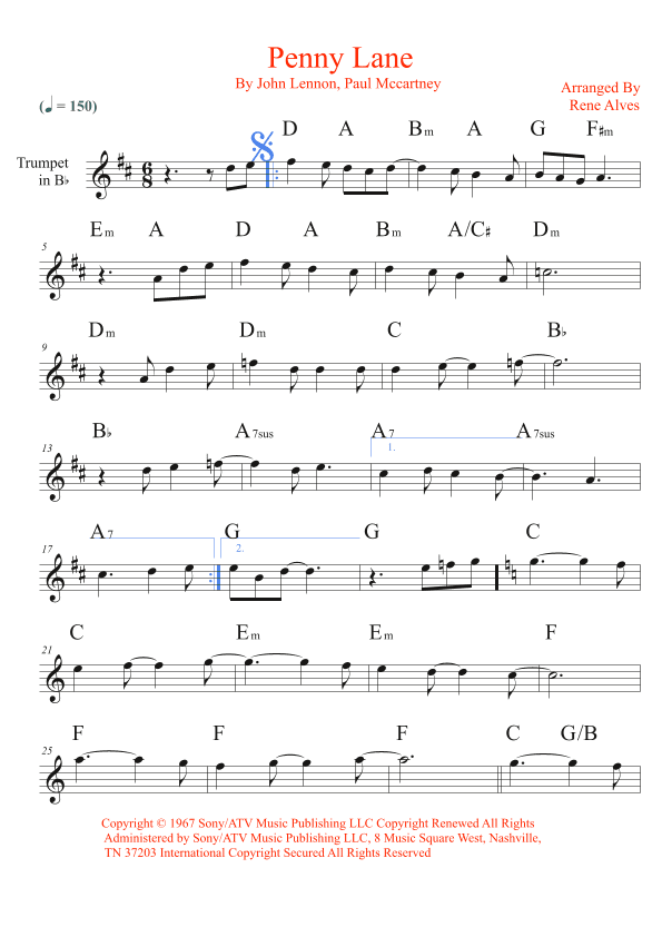 Penny Lane (arr. Rene Alves)