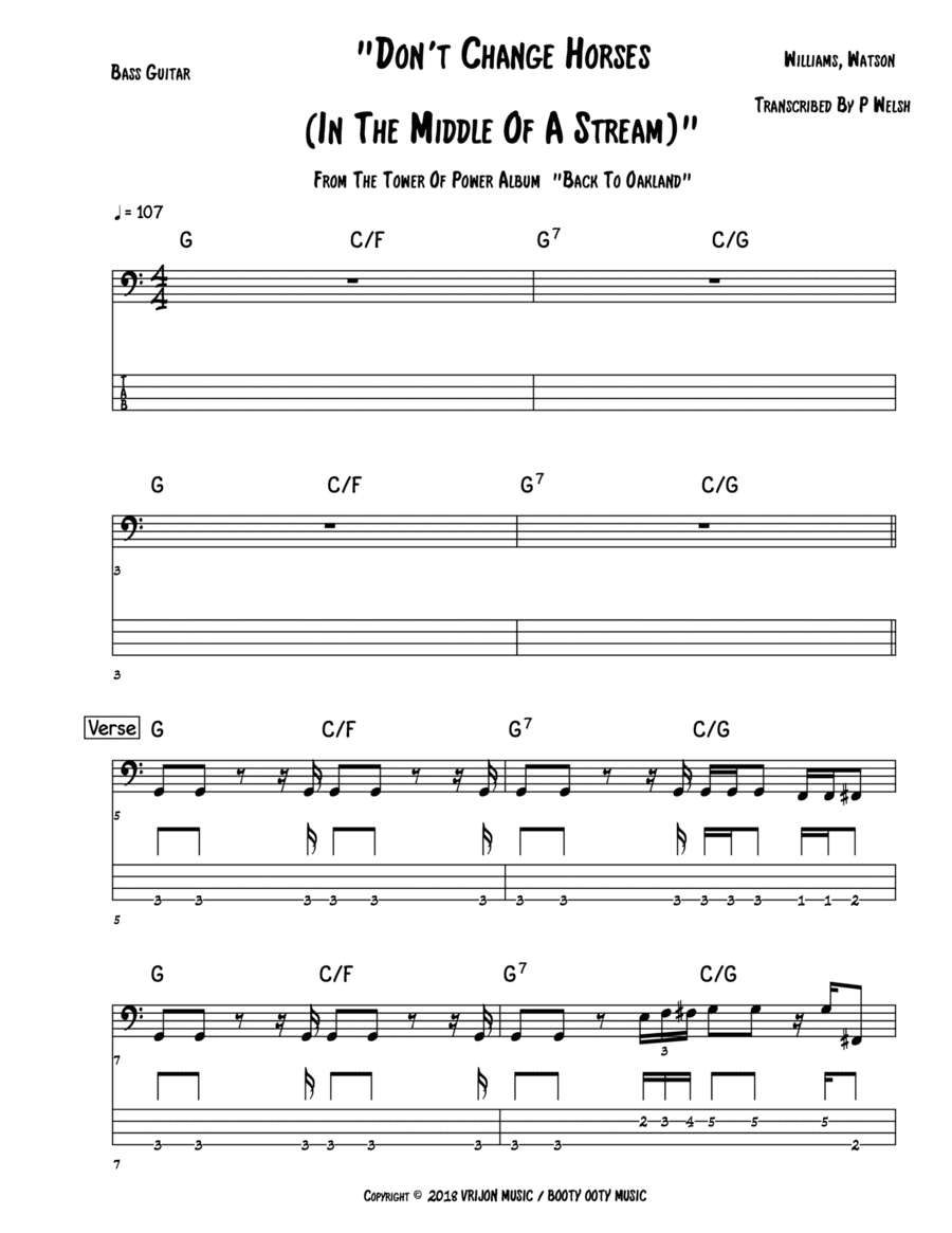Don't Change Horses (in The Middle Of The Stream) (arr. Accubass)