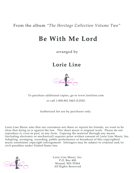 Be With Me Lord (I Cannot Live Without Thee) (arr. Lorie Line)